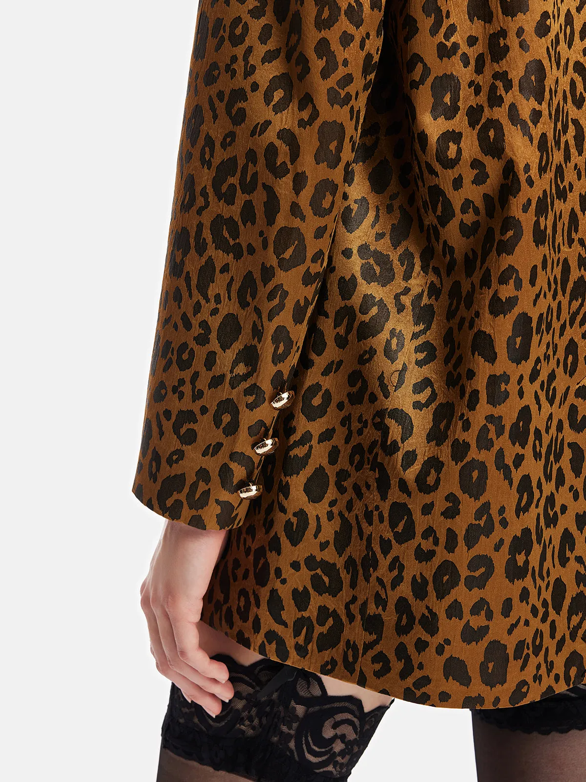 Leopard Print Oversized Blazer