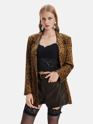 Leopard Print Oversized Blazer