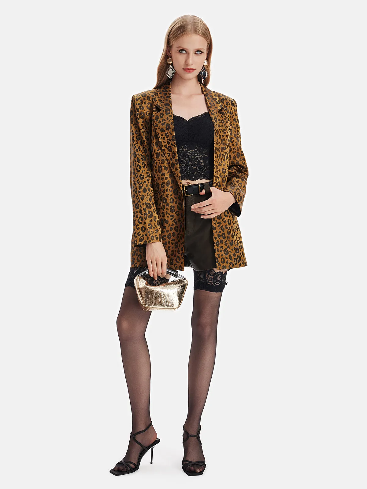 Leopard Print Oversized Blazer