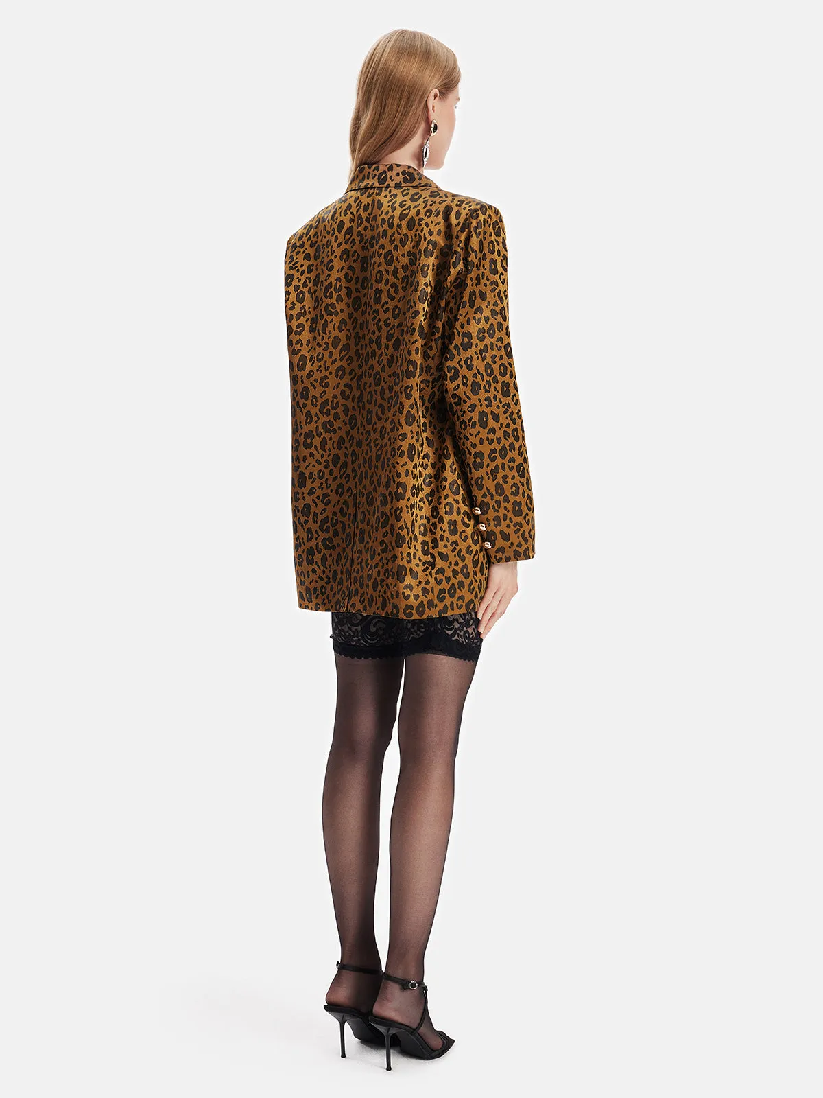 Leopard Print Oversized Blazer