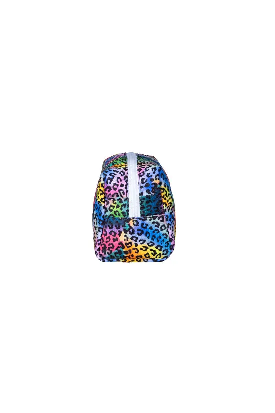 Limited Edition Rainbow Jungle Rebel Makeup Bag with White Zipper