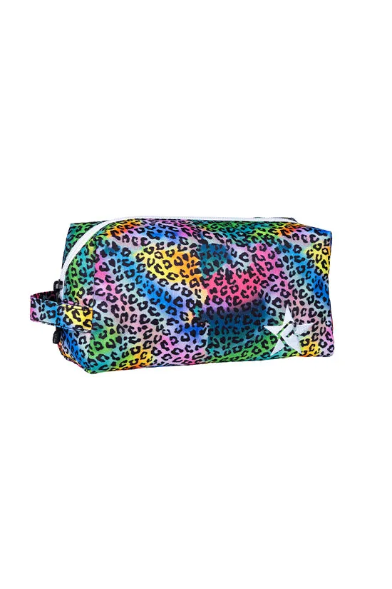 Limited Edition Rainbow Jungle Rebel Makeup Bag with White Zipper