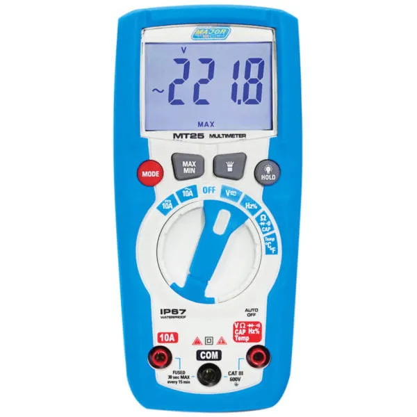 Major Tech MT25 600V AC/DC IP67 Compact Multimeter