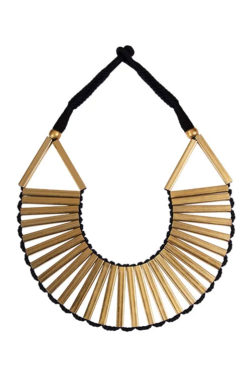 Mayabazaar 'Statement' Choker Spun Gold Bg Necklace