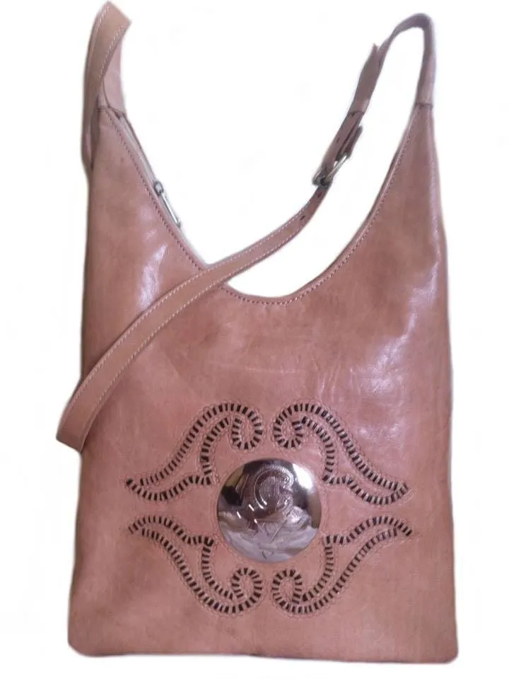 Médaillon Leather Tote Bag - M'dina - Natural