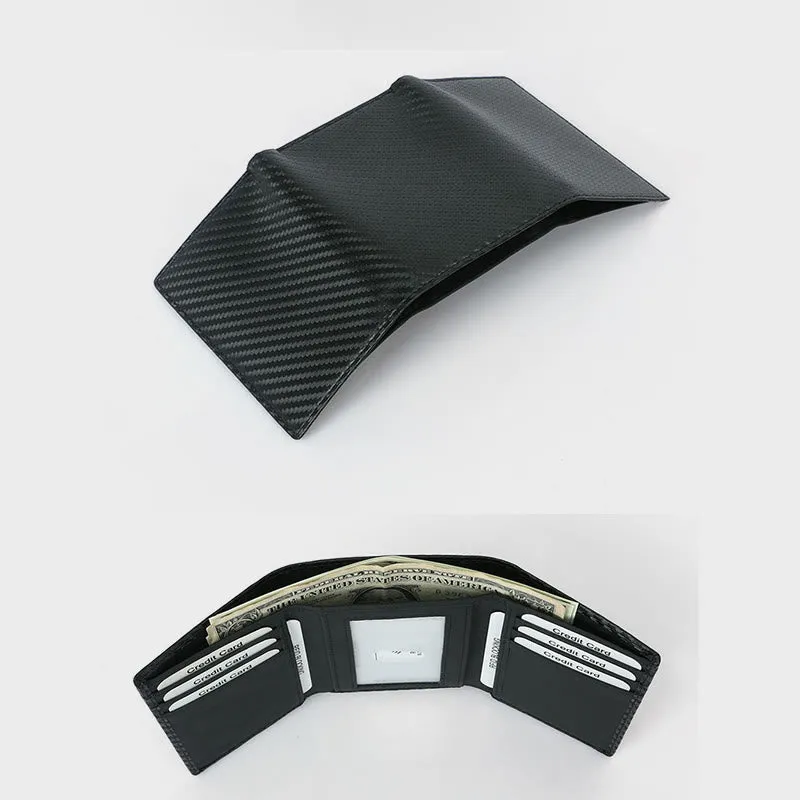 Men Carbon Fiber Large Capacity RFID Multi-Slot Wallet Wallet