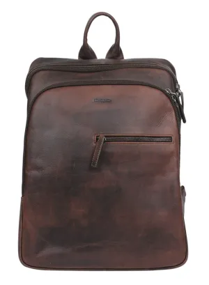 Men’s Brown Leather Backpack #3950