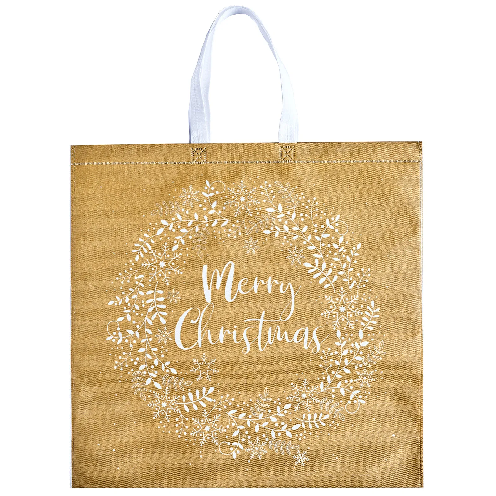 Merry Christmas Gold Non-Woven Jumbo Gift Bag