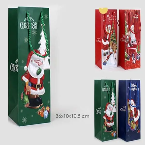 Merry Christmas Santa Wine Gift Bag 2305 (12 units)