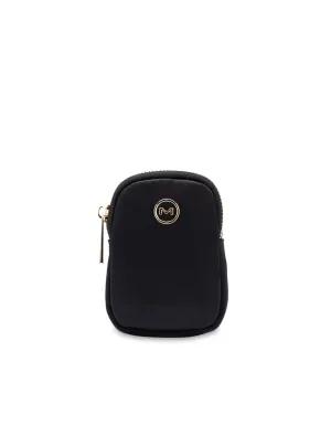 Mocha Ebby Mini Pouch- Black/ Gold