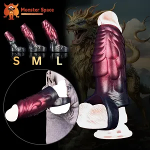 Monsterdildo Cock Sleeve Sex Toys for Men - Silicone Penis Ring Extender Delay Ejaculation