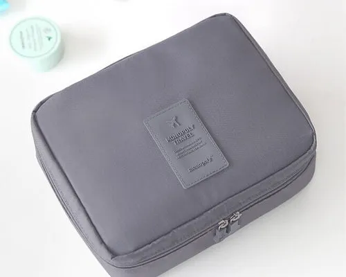 Multi-functional Nylon Travel Makeup Bag - Gray