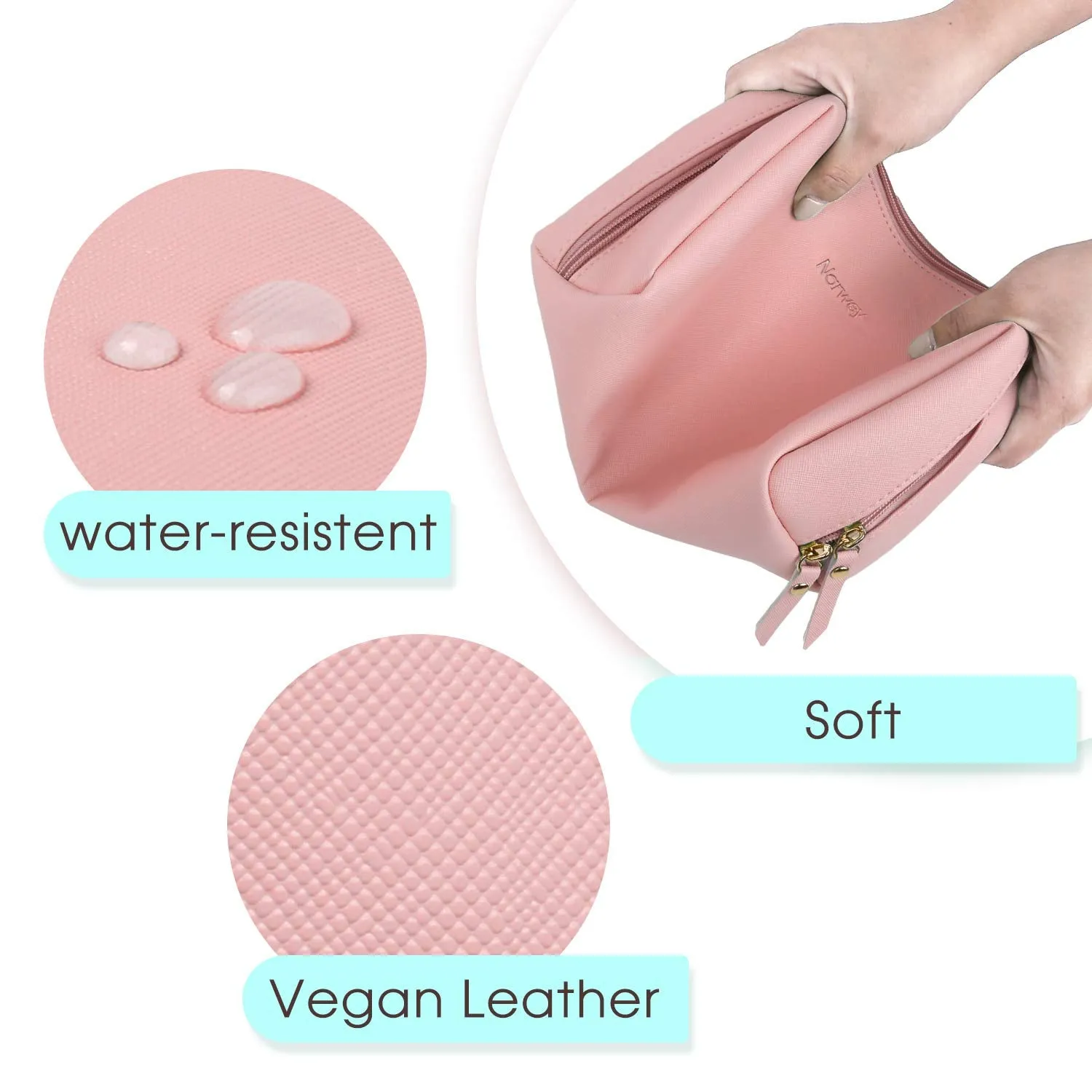 Narwey 5048 Travel Makeup Bag Vegan Leather