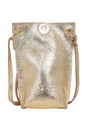 Nova - Italian Leather Phone Pouch - Gold, Metallic