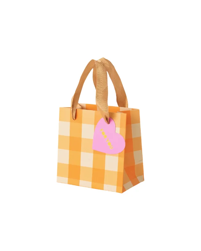 Orange Gingham Gift Bags