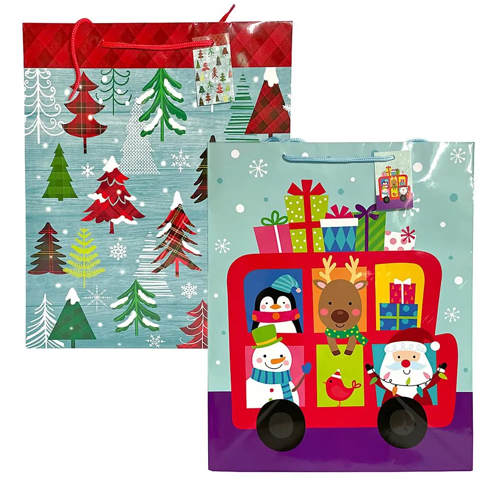 Paper Trendz Jumbo Holiday Gift Bag, Extra Wide - Assorted Styles