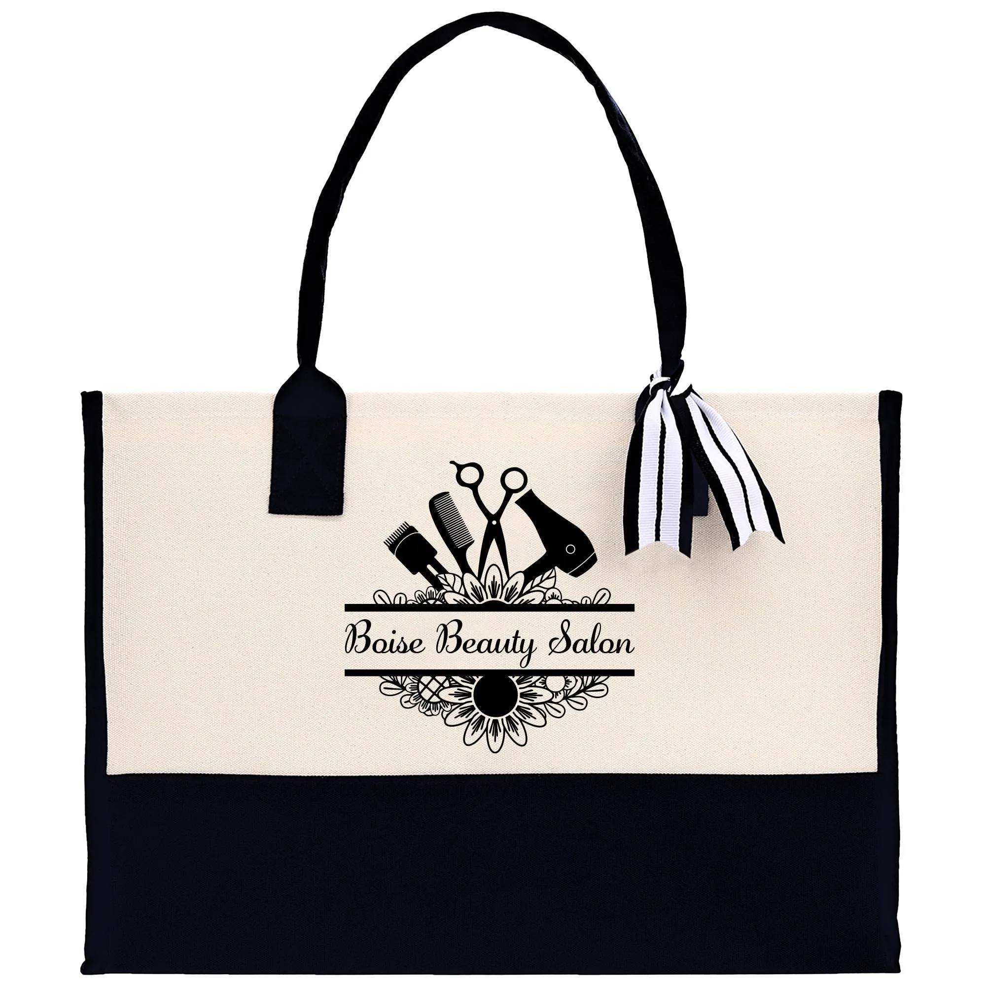 Personalized Hair Stylist Custom Cotton Canvas Tote Bag Hairdresser Gift Bag Beauty Salon Bag Stylist Supply Bag Barber Gift (HRST1009)