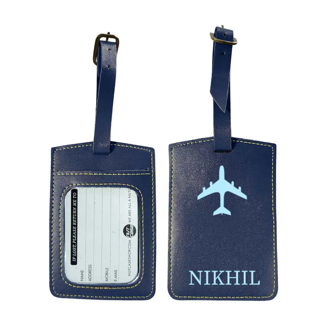 Personalized Travel Luggage Tags with Name PU Leather Suitcase Tags - ADD NAME