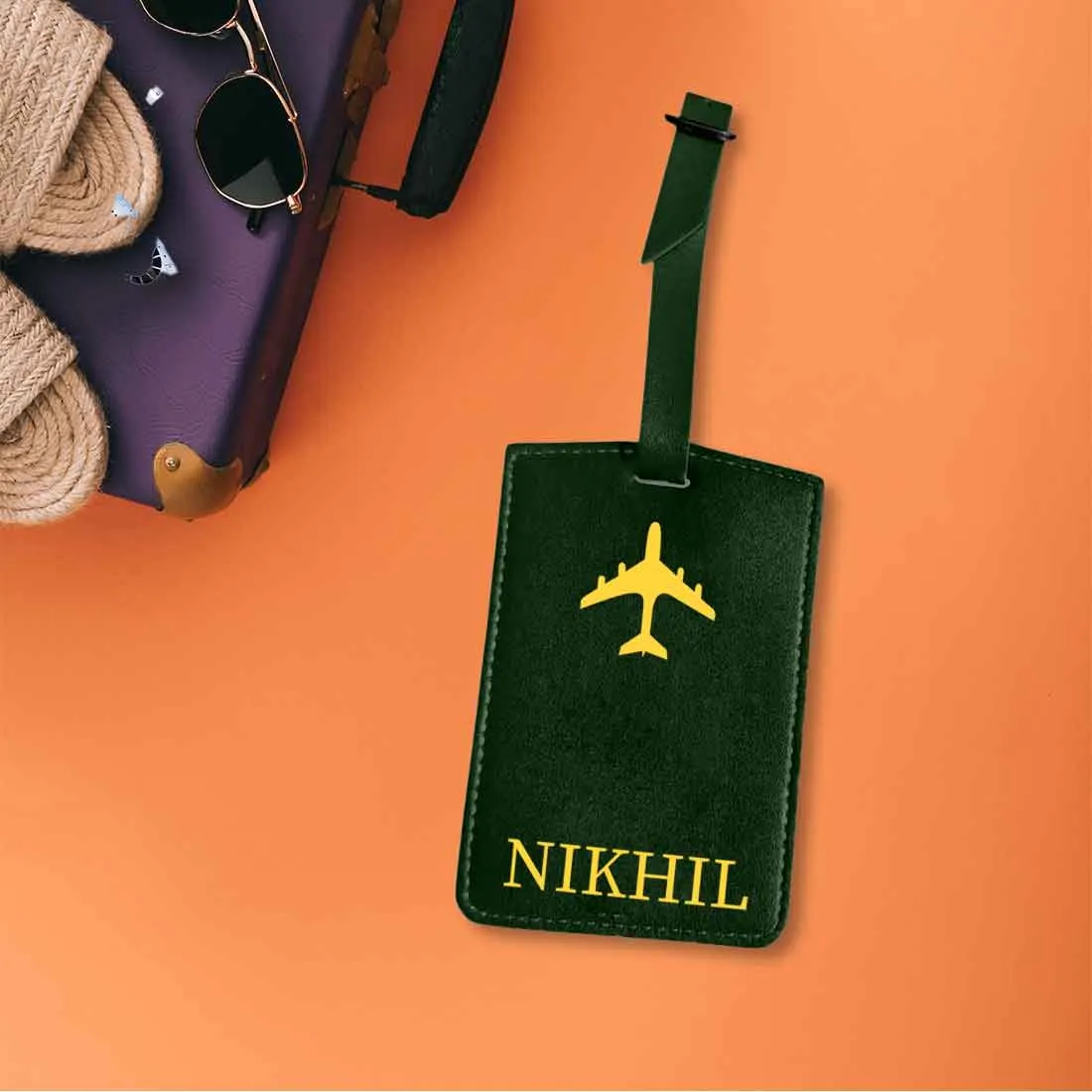 Personalized Travel Luggage Tags with Name PU Leather Suitcase Tags - ADD NAME