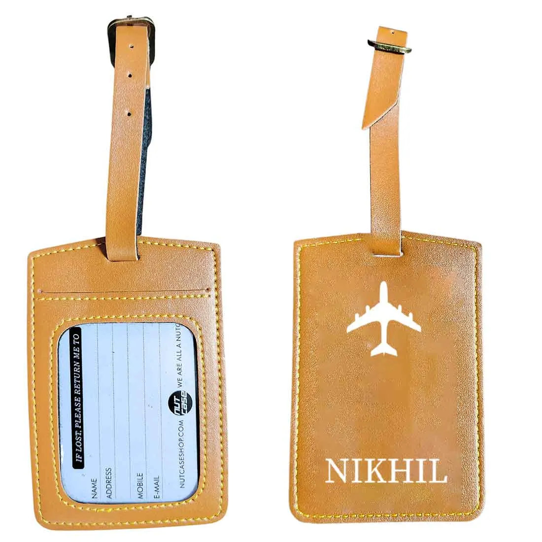 Personalized Travel Luggage Tags with Name PU Leather Suitcase Tags - ADD NAME