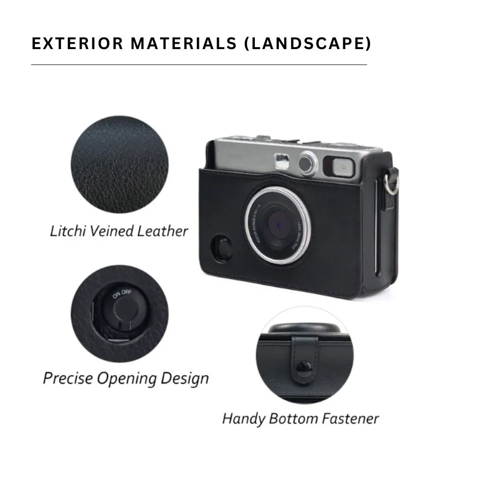 Pikxi Portrait & Landscape Style Sling Bag Leather Case for Fujifilm Instax Mini EVO