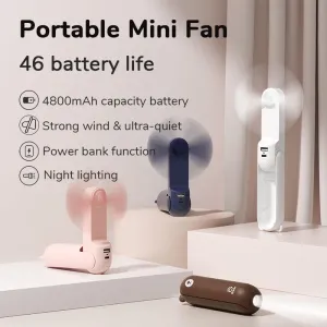 Portable Rechargeable USB Mini Flashlight Pocket Fan