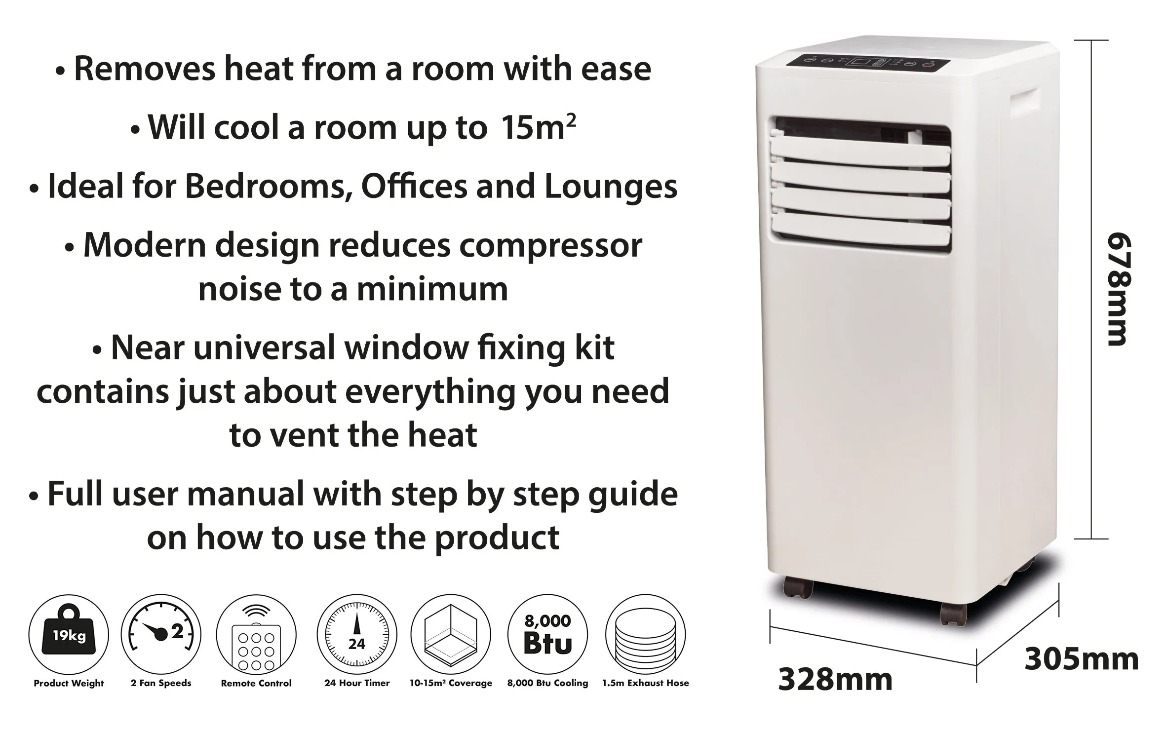 Prem-I-Air EH1922 8,000btu Portable Local Air Conditioner with Dust Cover