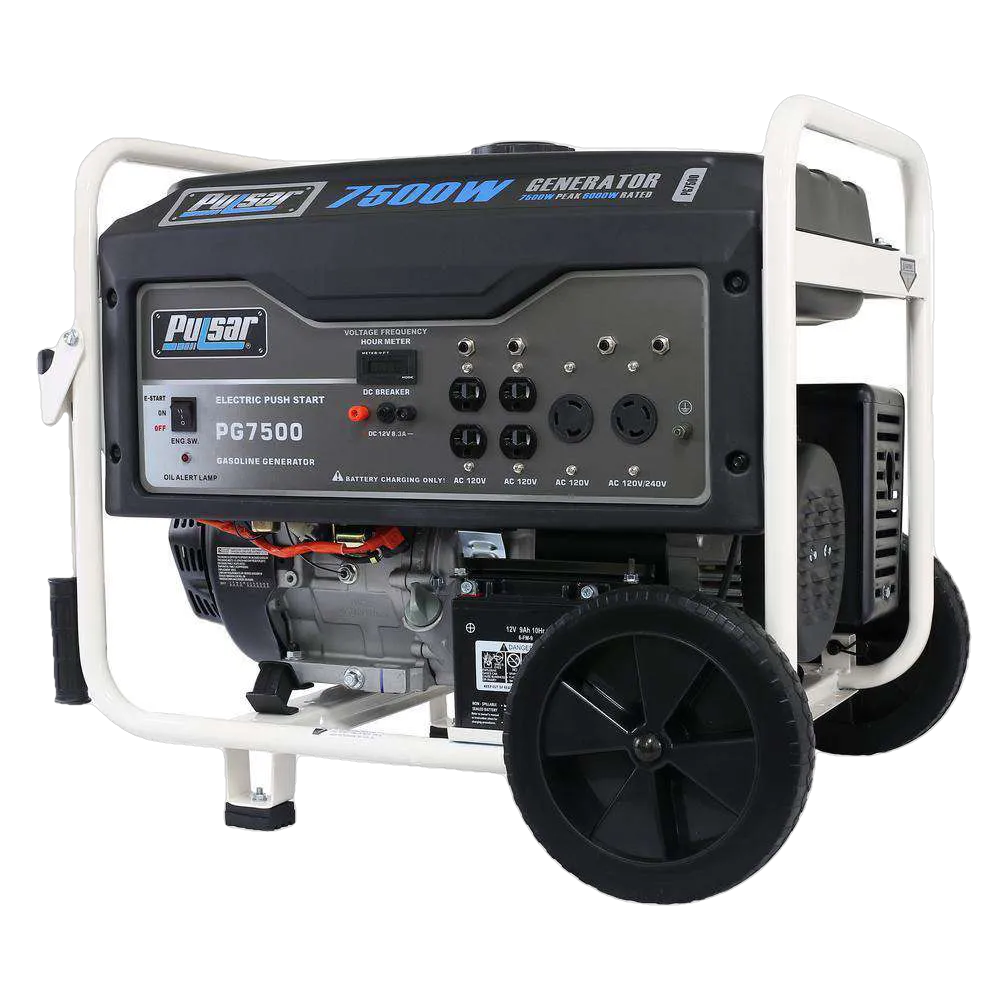 Pulsar PG7500 7500W/6000W Gas Electric Start Portable Generator New