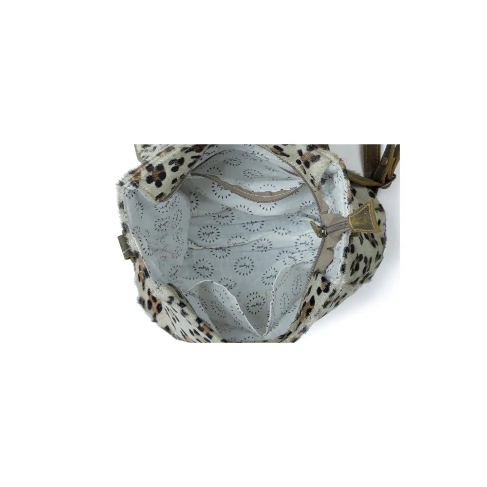 Quaint Leopard Print Leather & Hairon Bag