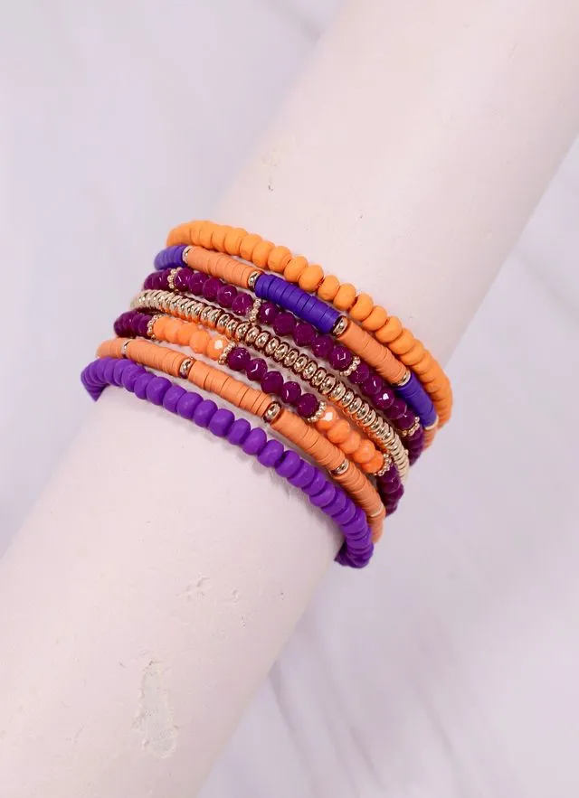 Quinley Bracelet Set ORANGE PURPLE