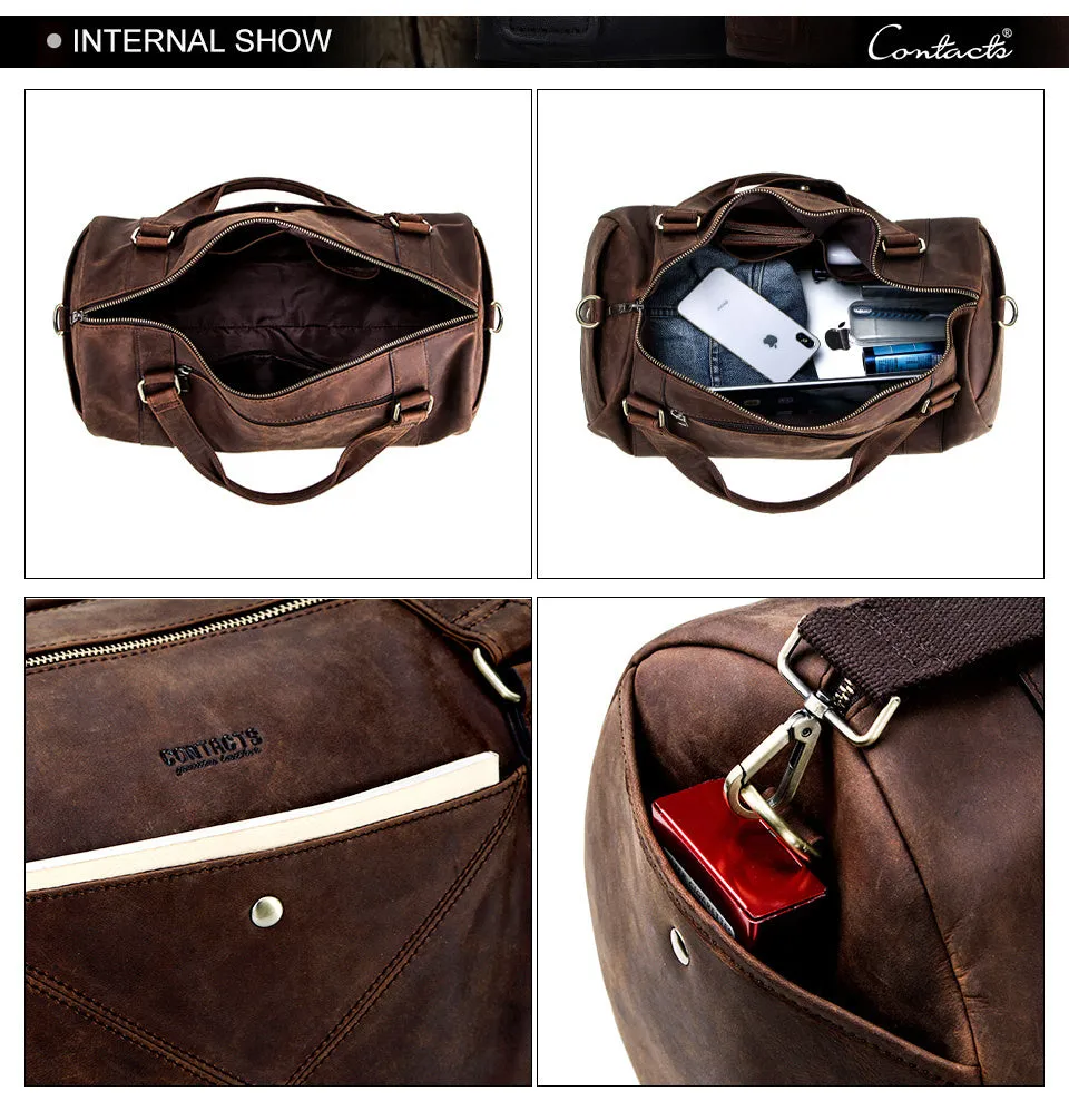 Retro Genuine Leather travel duffle bag