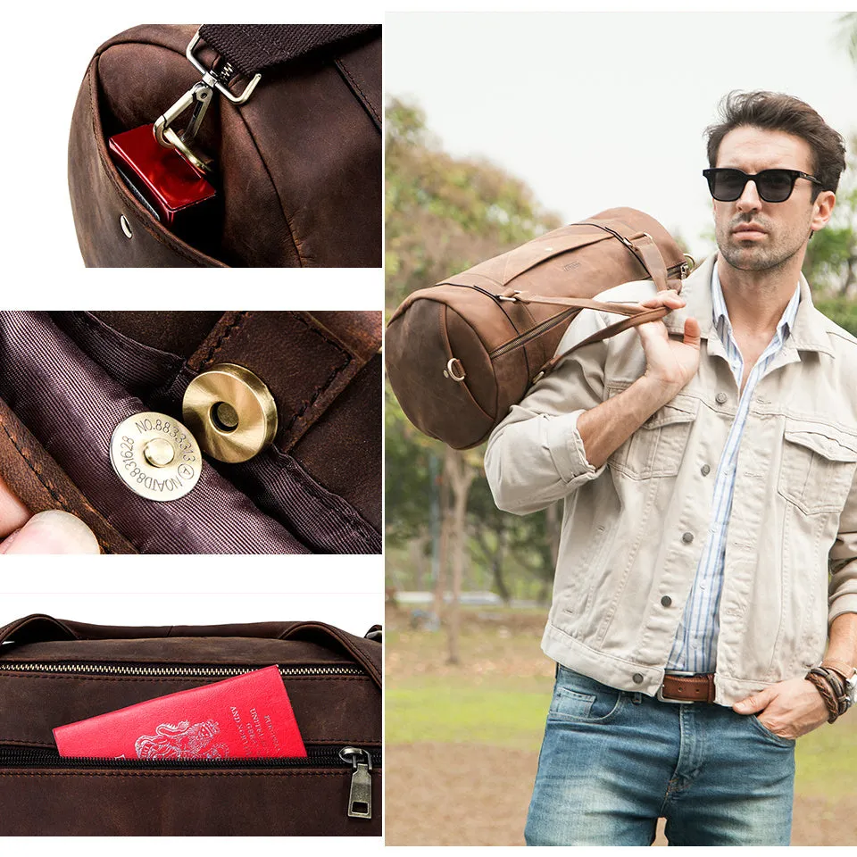 Retro Genuine Leather travel duffle bag