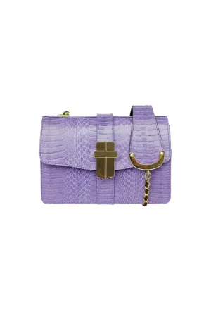 SAMAYA MINI BOX BAG IN LILAC SNAKESKIN