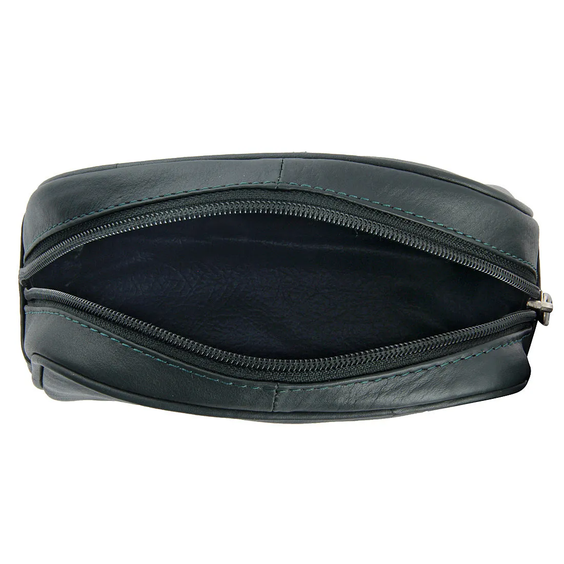 Sasha Black Leather Wash Bag for Women