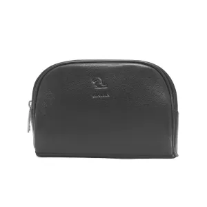 Sasha Black Leather Wash Bag for Women