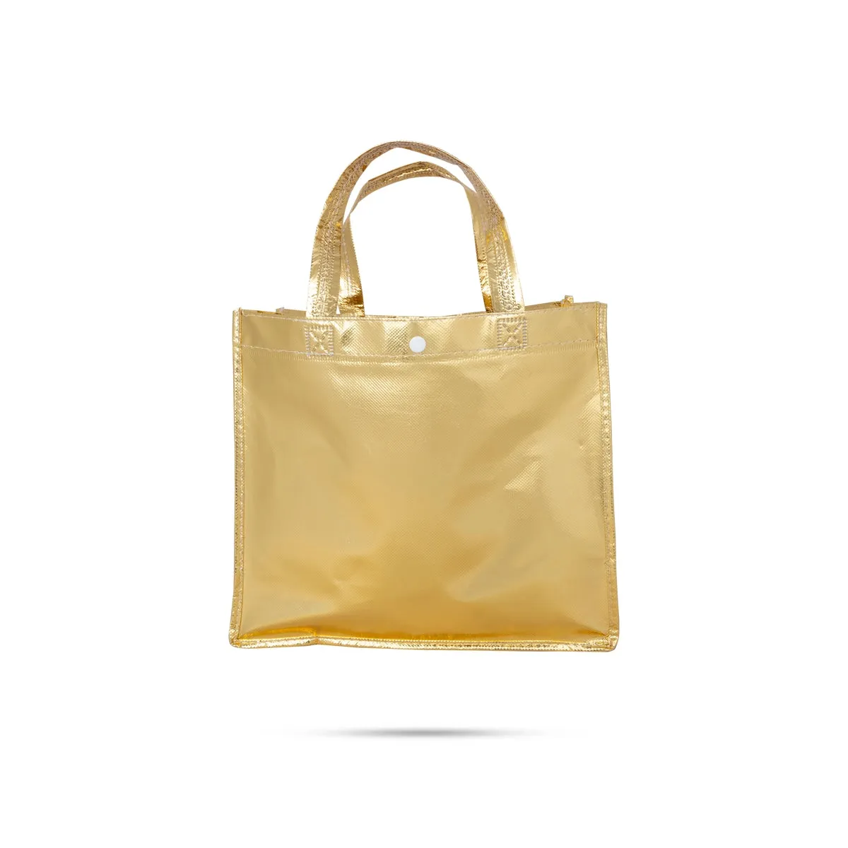 Shopping Bag with Button - 11 x 12 Inches | Gift Bag/ Gold & Silver Hand Bag for Men & Women