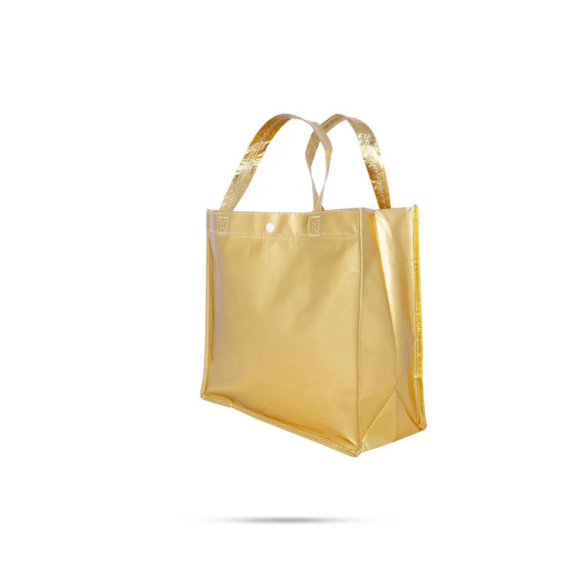 Shopping Bag with Button - 11 x 12 Inches | Gift Bag/ Gold & Silver Hand Bag for Men & Women