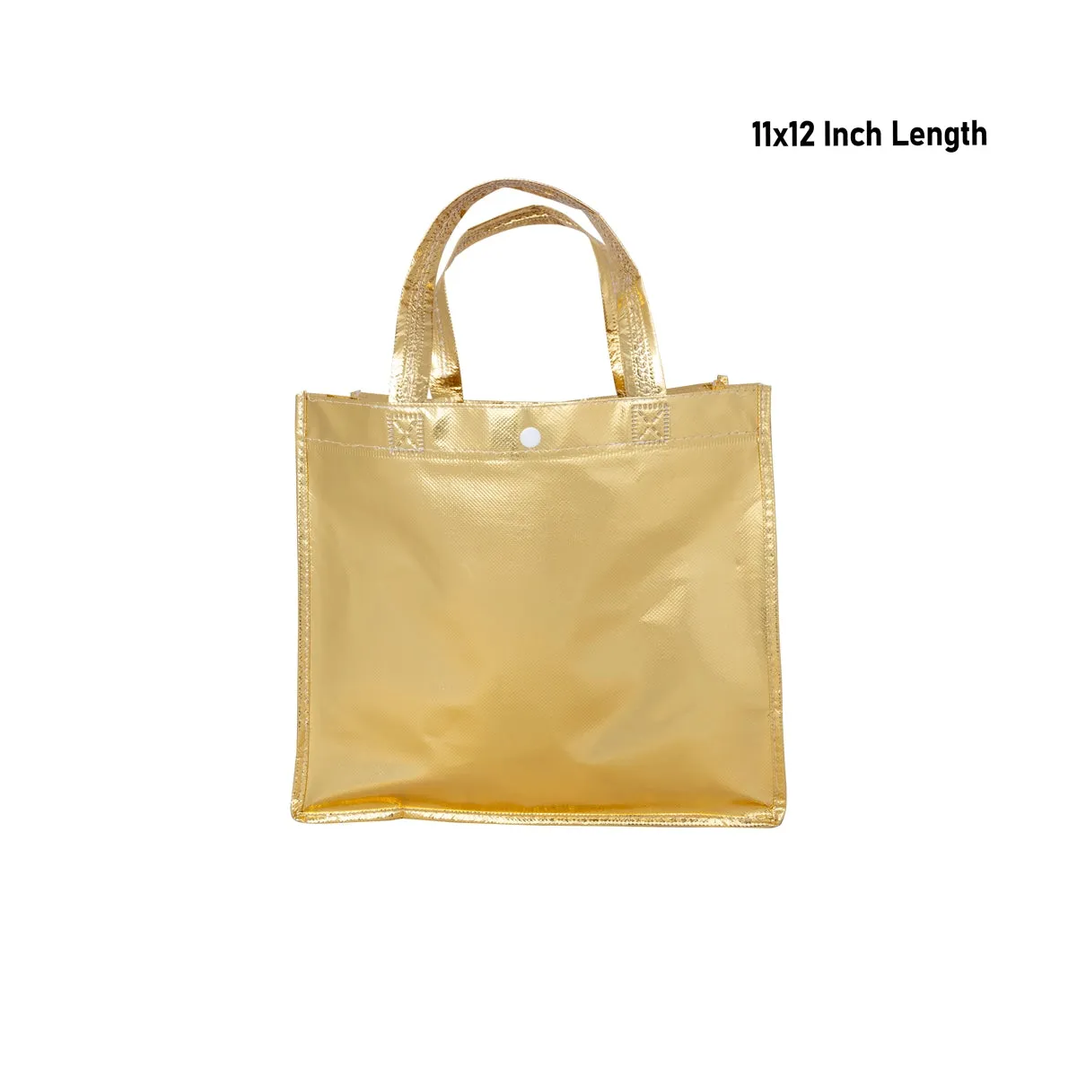 Shopping Bag with Button - 11 x 12 Inches | Gift Bag/ Gold & Silver Hand Bag for Men & Women