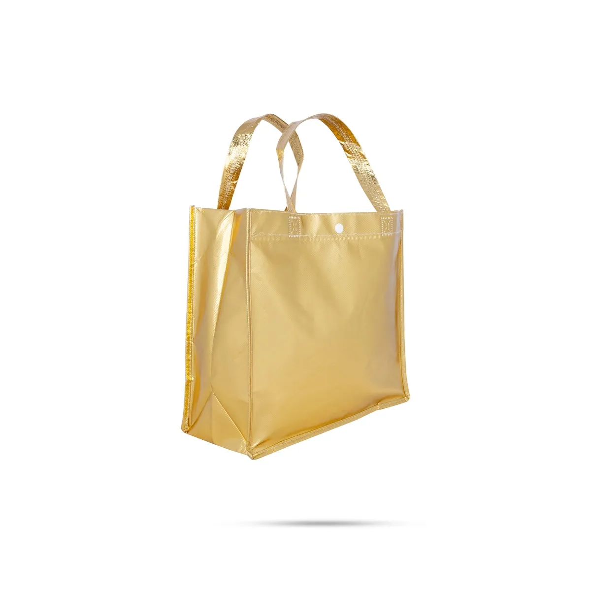 Shopping Bag with Button - 11 x 12 Inches | Gift Bag/ Gold & Silver Hand Bag for Men & Women