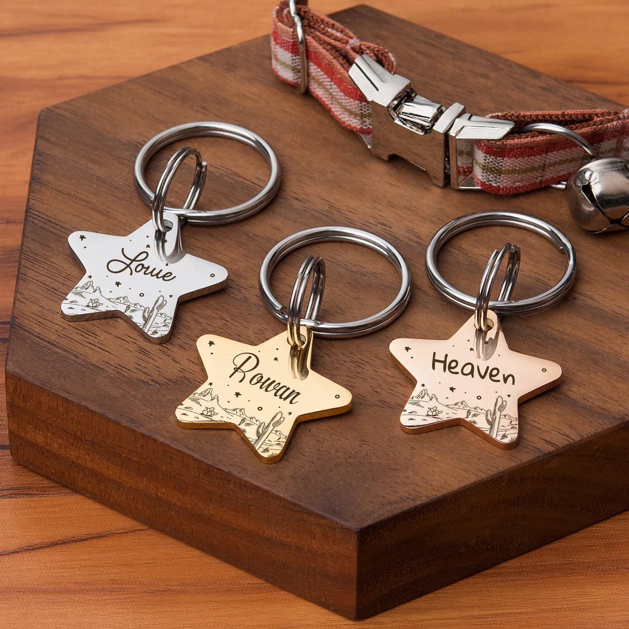 Star Shaped Desert Starry Sky Themed Pet Tag