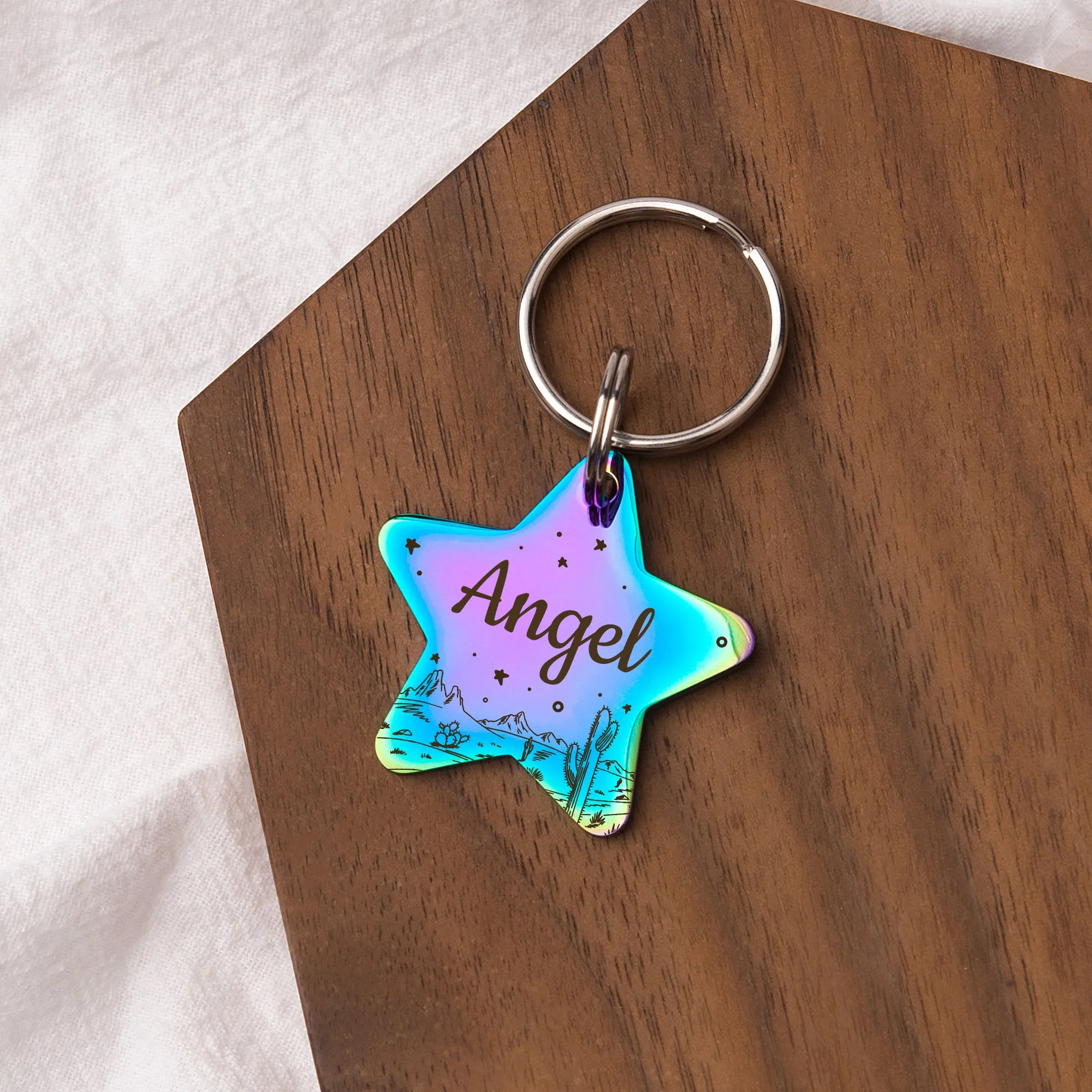 Star Shaped Desert Starry Sky Themed Pet Tag