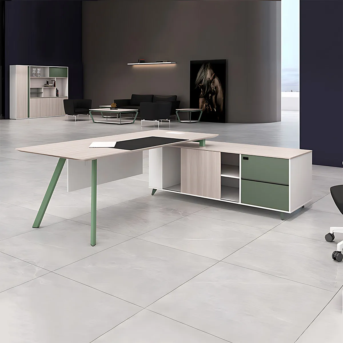 Stylish High-End Executive Desk and Minimalist Leadership Table