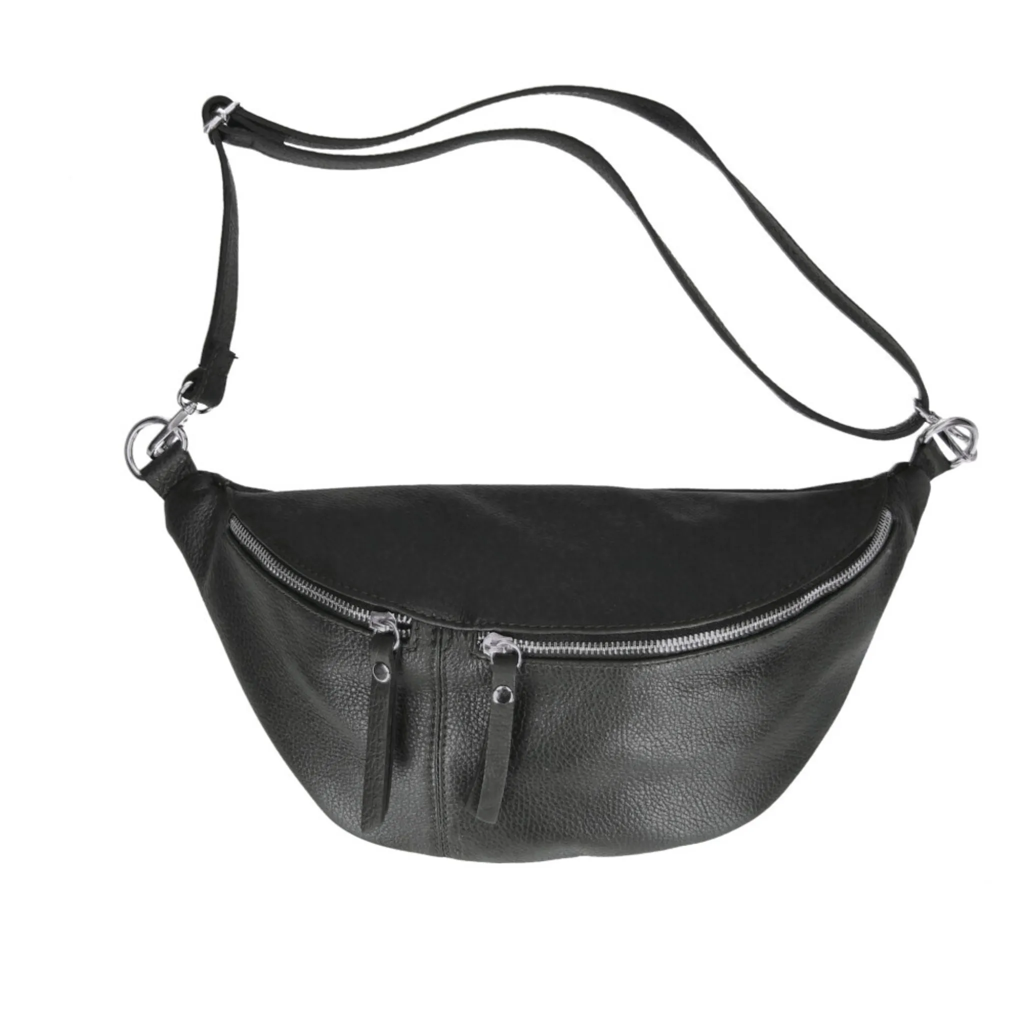 The Large Leather BumBag / Sling Bag (Exposed Zips)