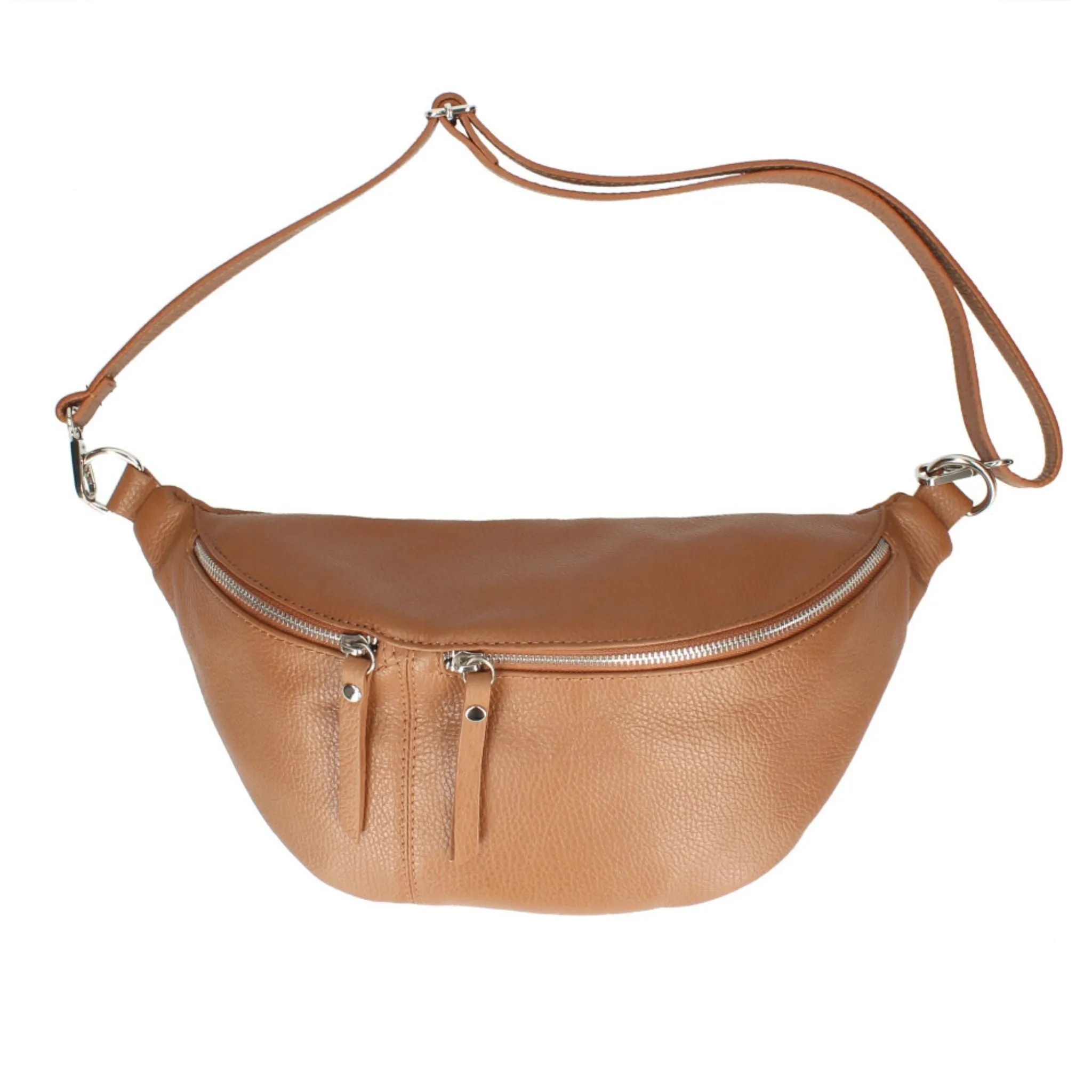 The Large Leather BumBag / Sling Bag (Exposed Zips)