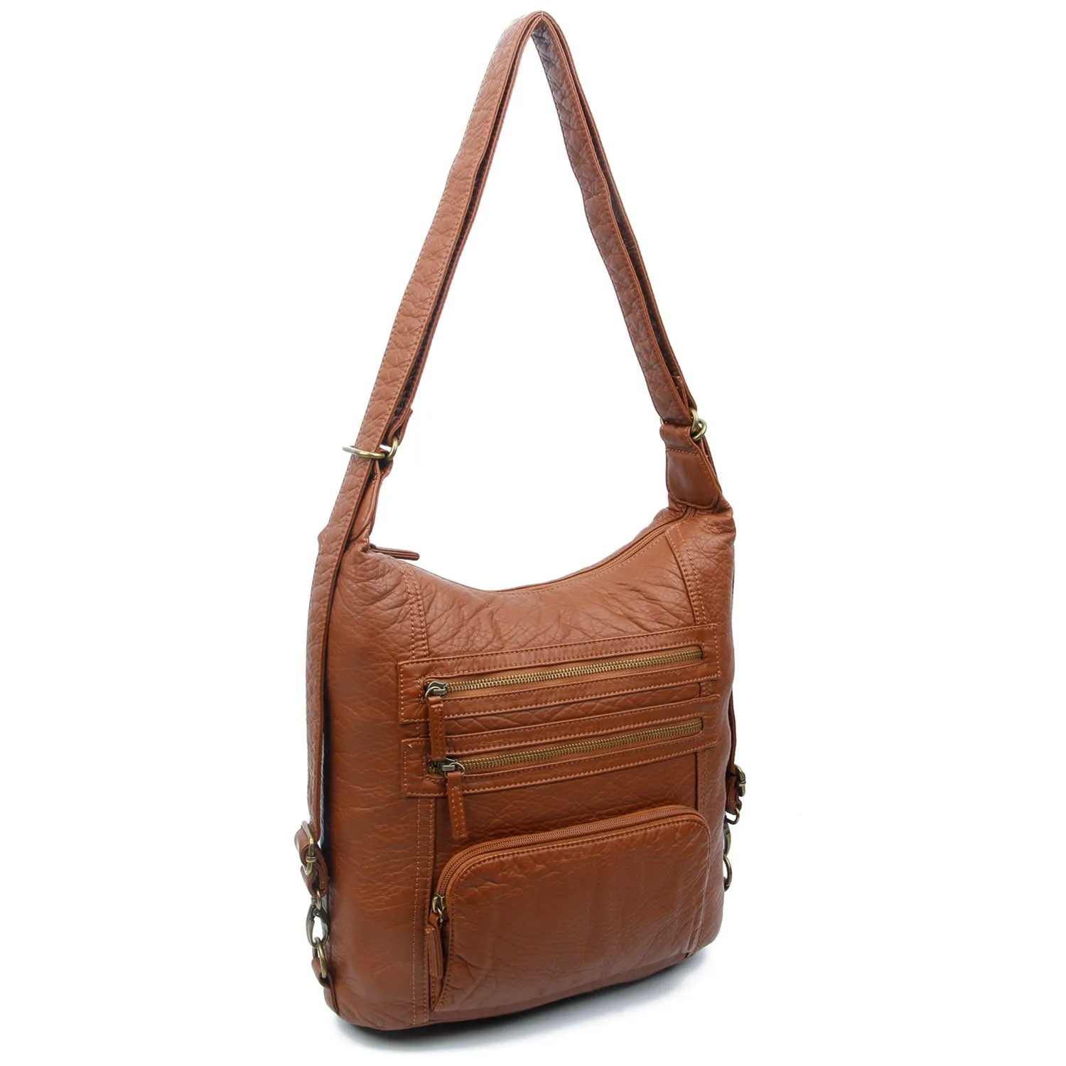 The Lisa Convertible Backpack Crossbody - Brown