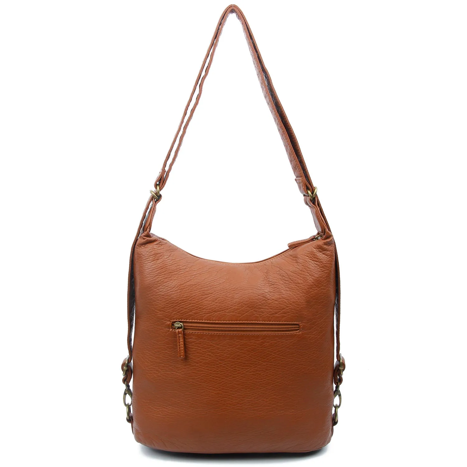 The Lisa Convertible Backpack Crossbody - Brown