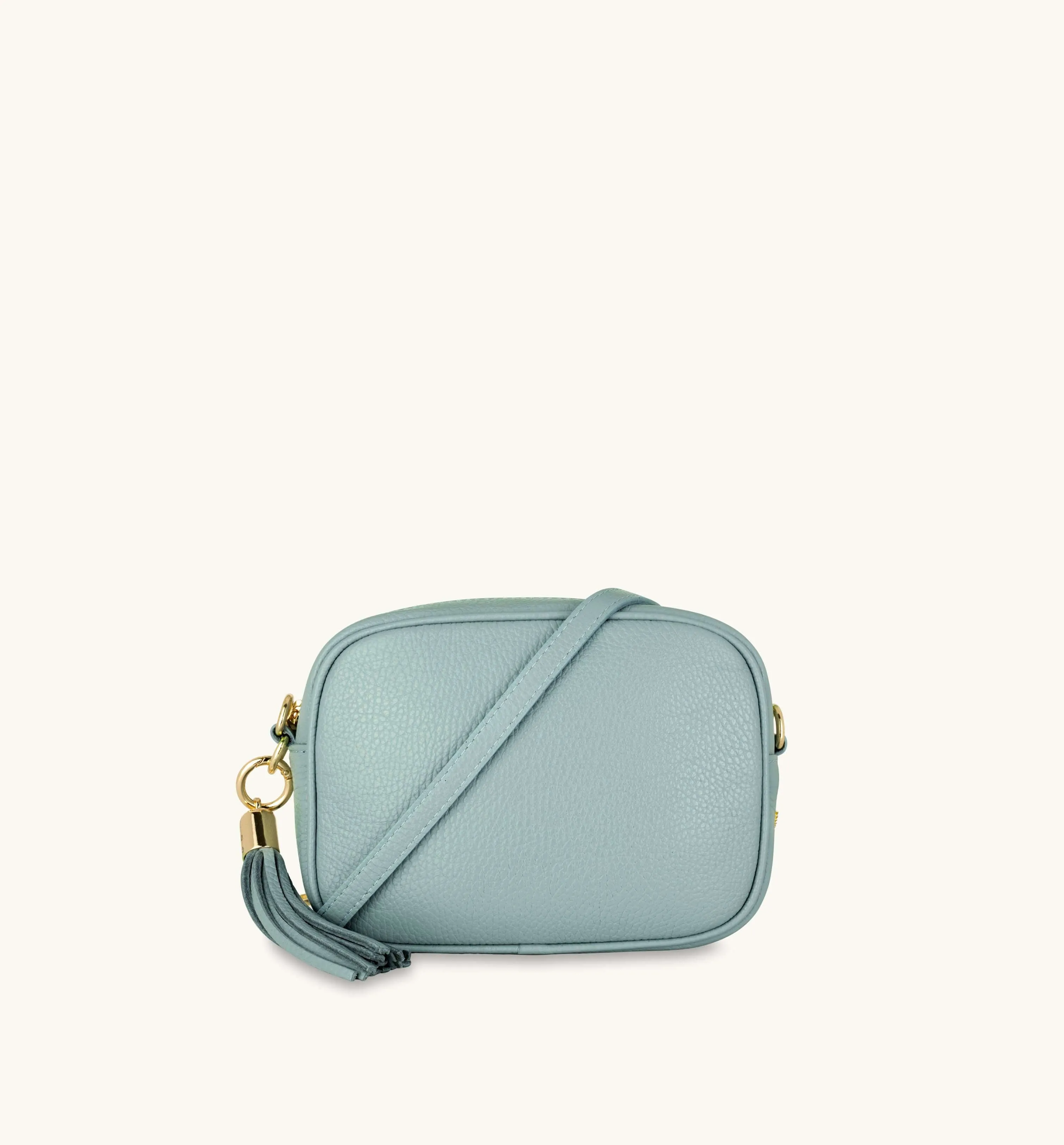 The Tassel Pale Blue Leather Crossbody Bag