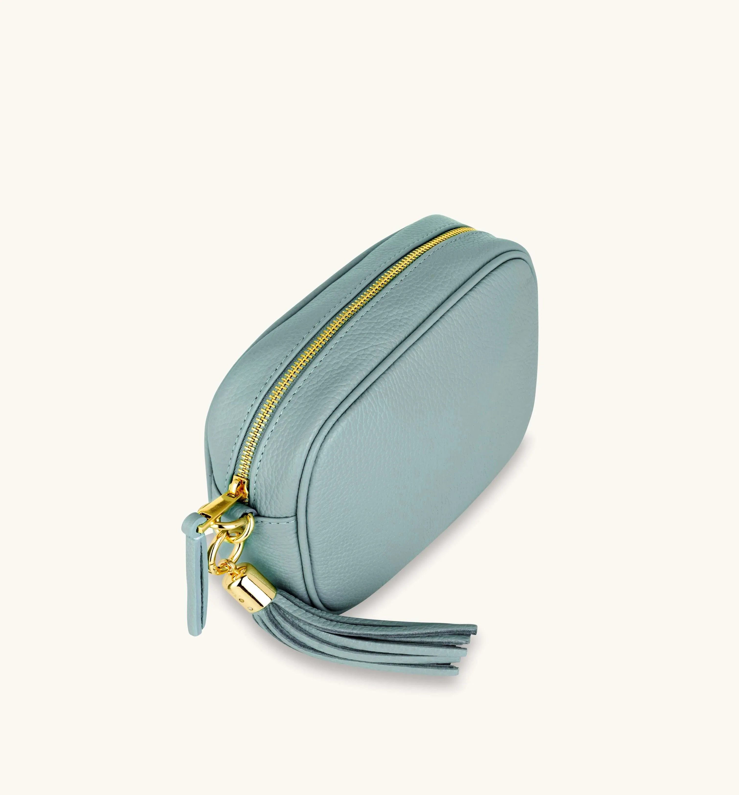 The Tassel Pale Blue Leather Crossbody Bag