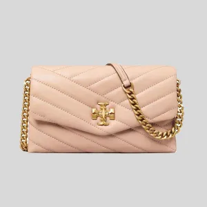 TORY BURCH Kira Chevron Chain Wallet Devon Sand 90343