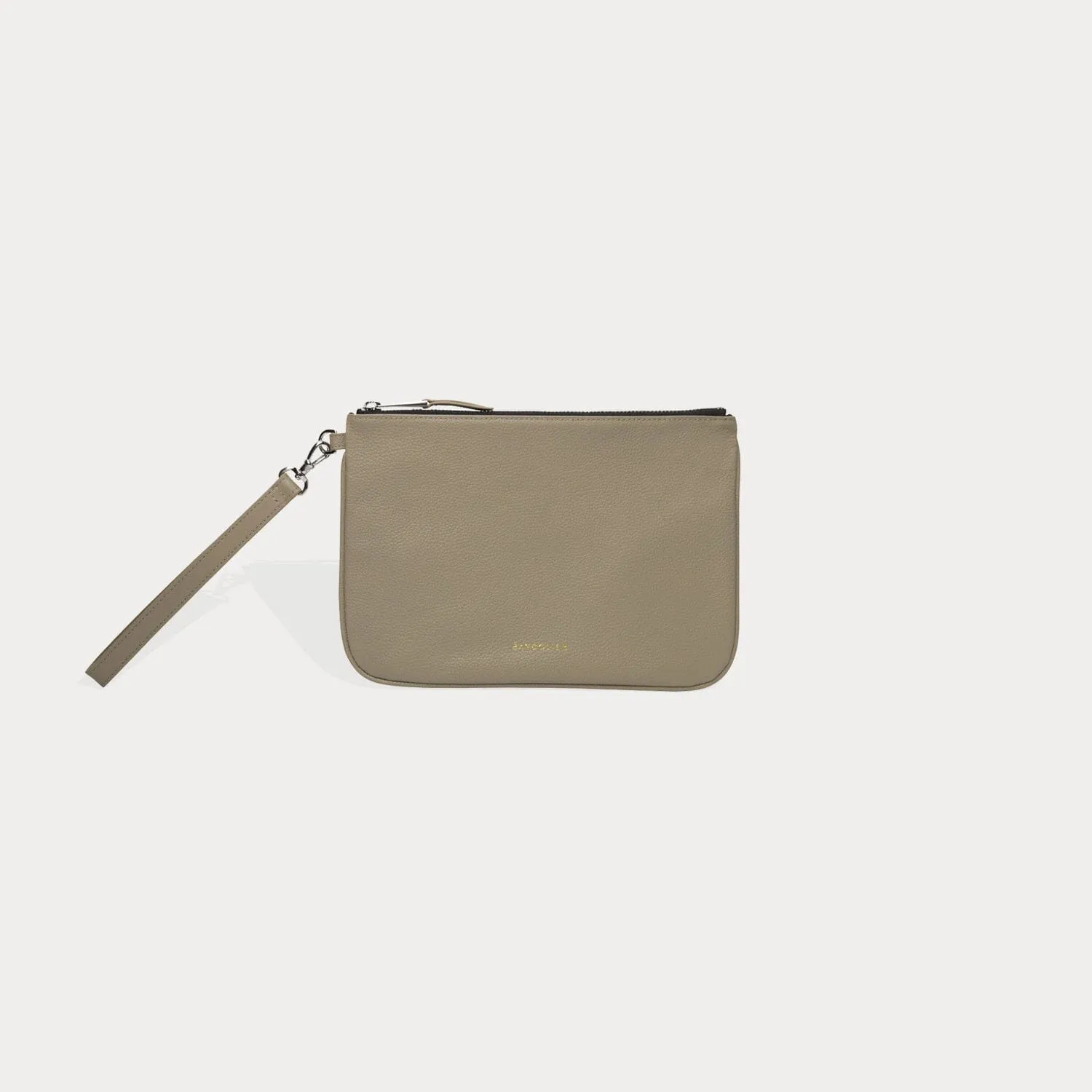 Tote Bag and Carry All Zip Pouch - Greige/Silver